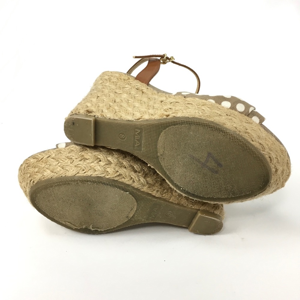 MIA | Polkadot Canvas & Leather Espadrille Wedges - Picture 4 of 4